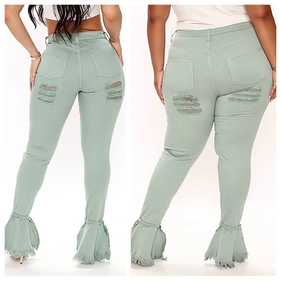 Fashion Nova Fray What You Mean Flare Leg Jeans 20 - Picture 3 of 10